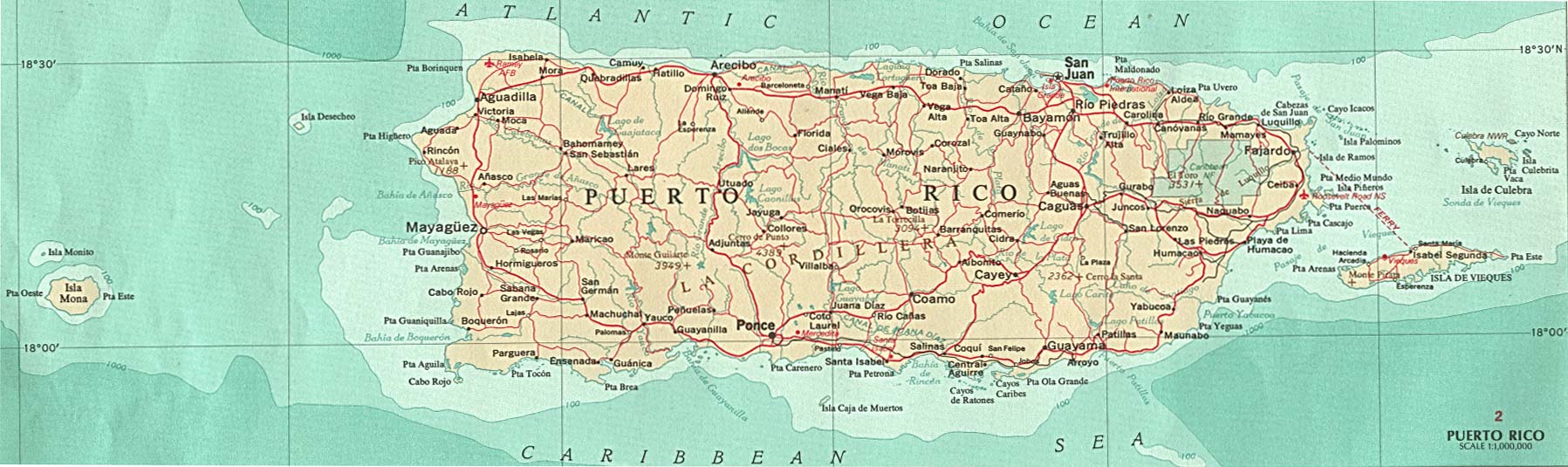 Puerto Rico Map 1970